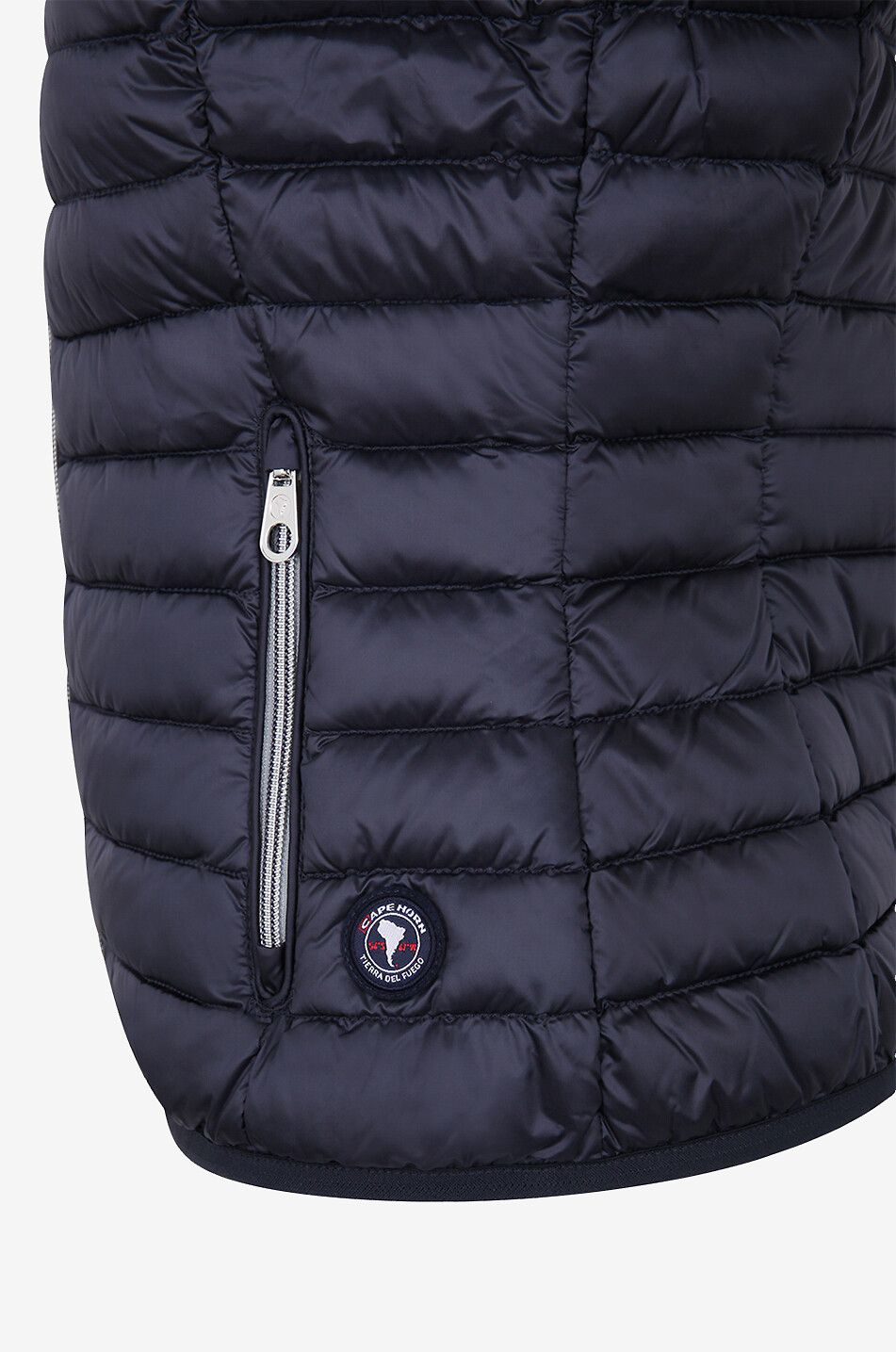 Madeira down vest with stand-up collar