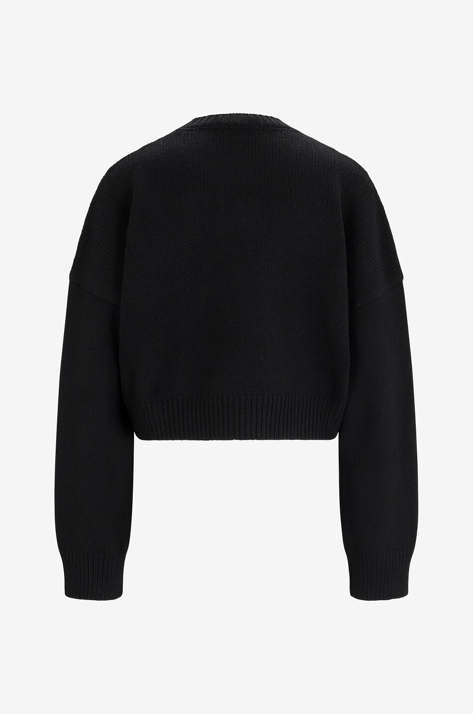 Pull boxy raccourci épais à plaquette logo