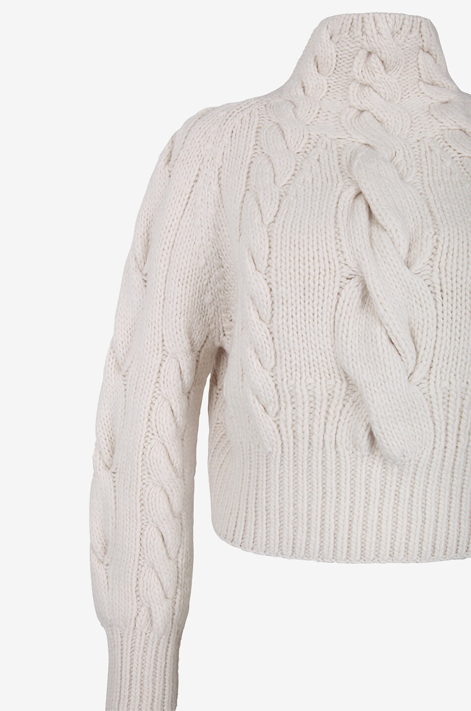 ZIMMERMANN Verkürzter Pullover mit Stehkragen Luminosity Cable Damen CREMEFARBEN 3