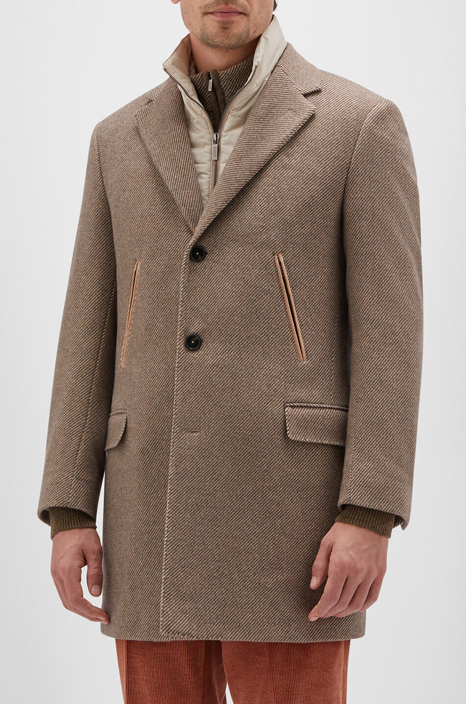Cashmere three-quarter length coat