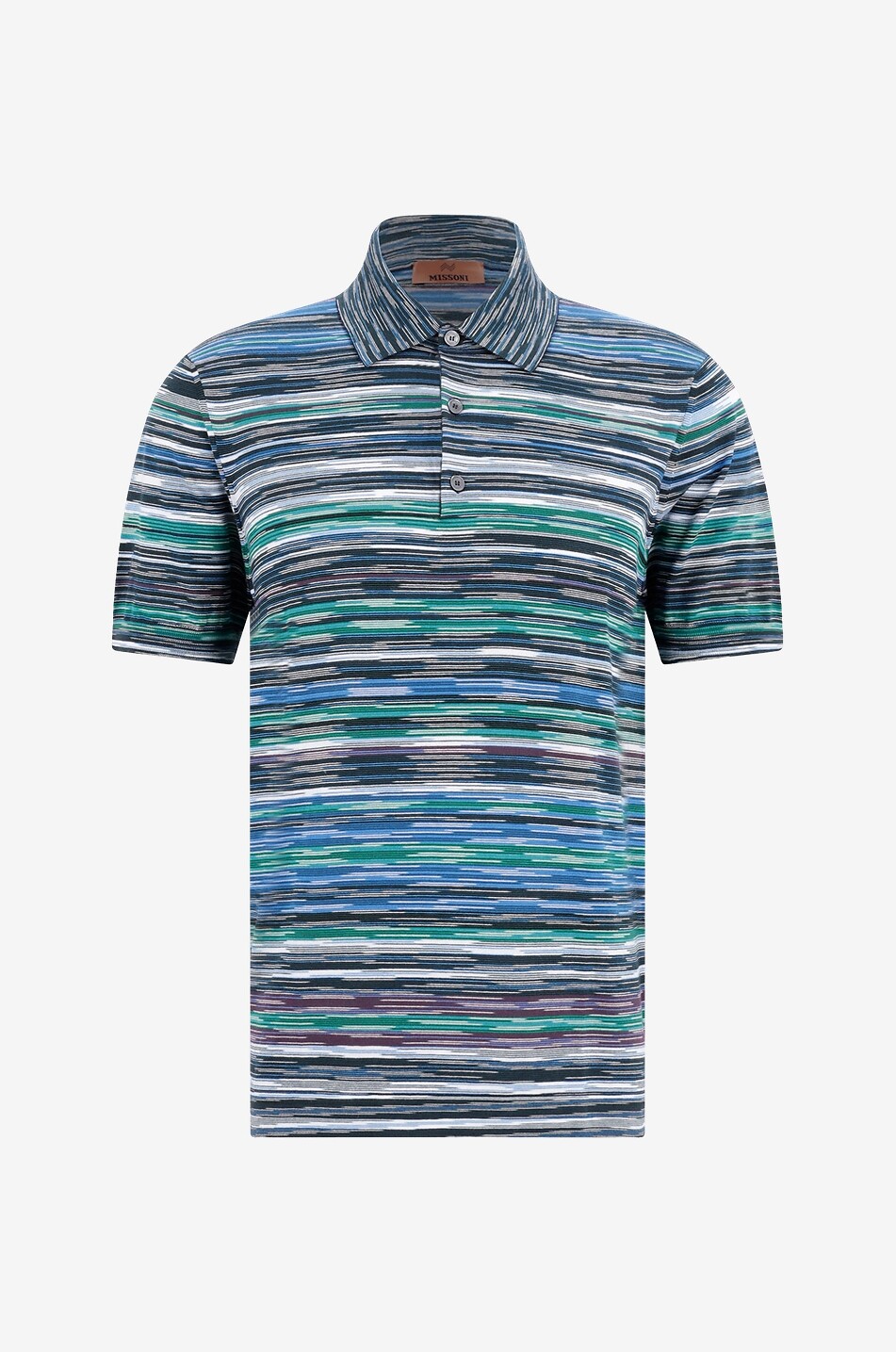 Feinstrick-Polohemd mit unregelmässigen Streifen