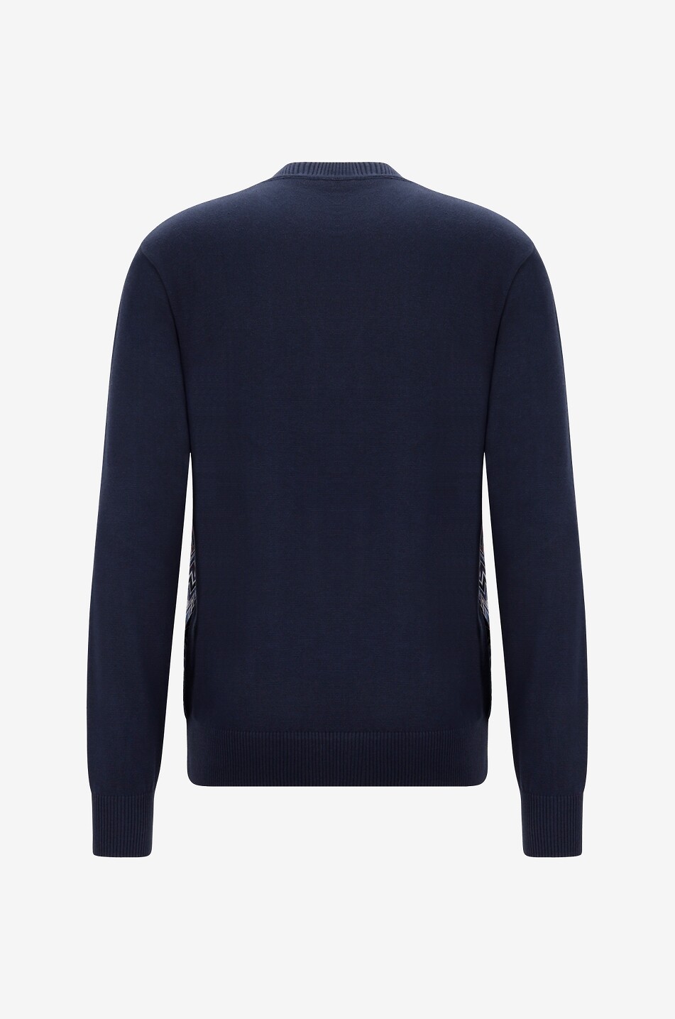 Herringbone patterned cotton and silk fine jumper