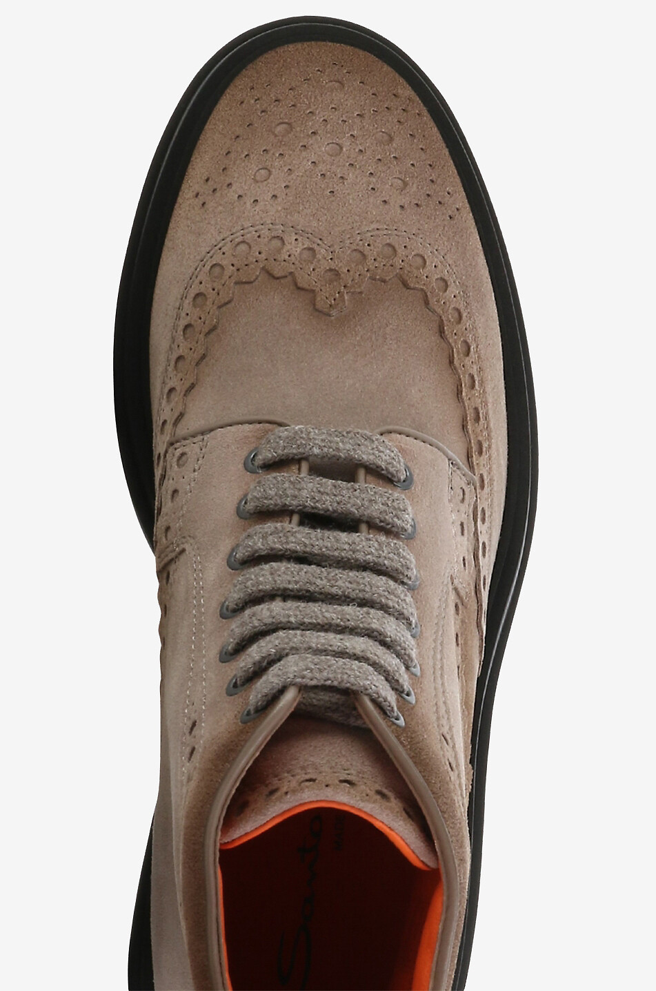 Perforated vintage suede lace-up boots