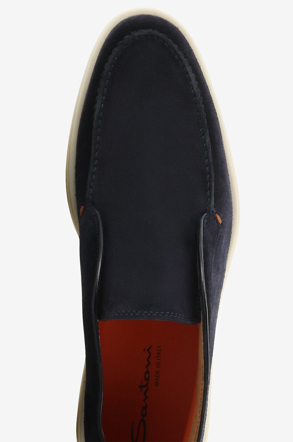 SANTONI Desert boots en daim et cuir lisse Homme BLEU FONCE 5