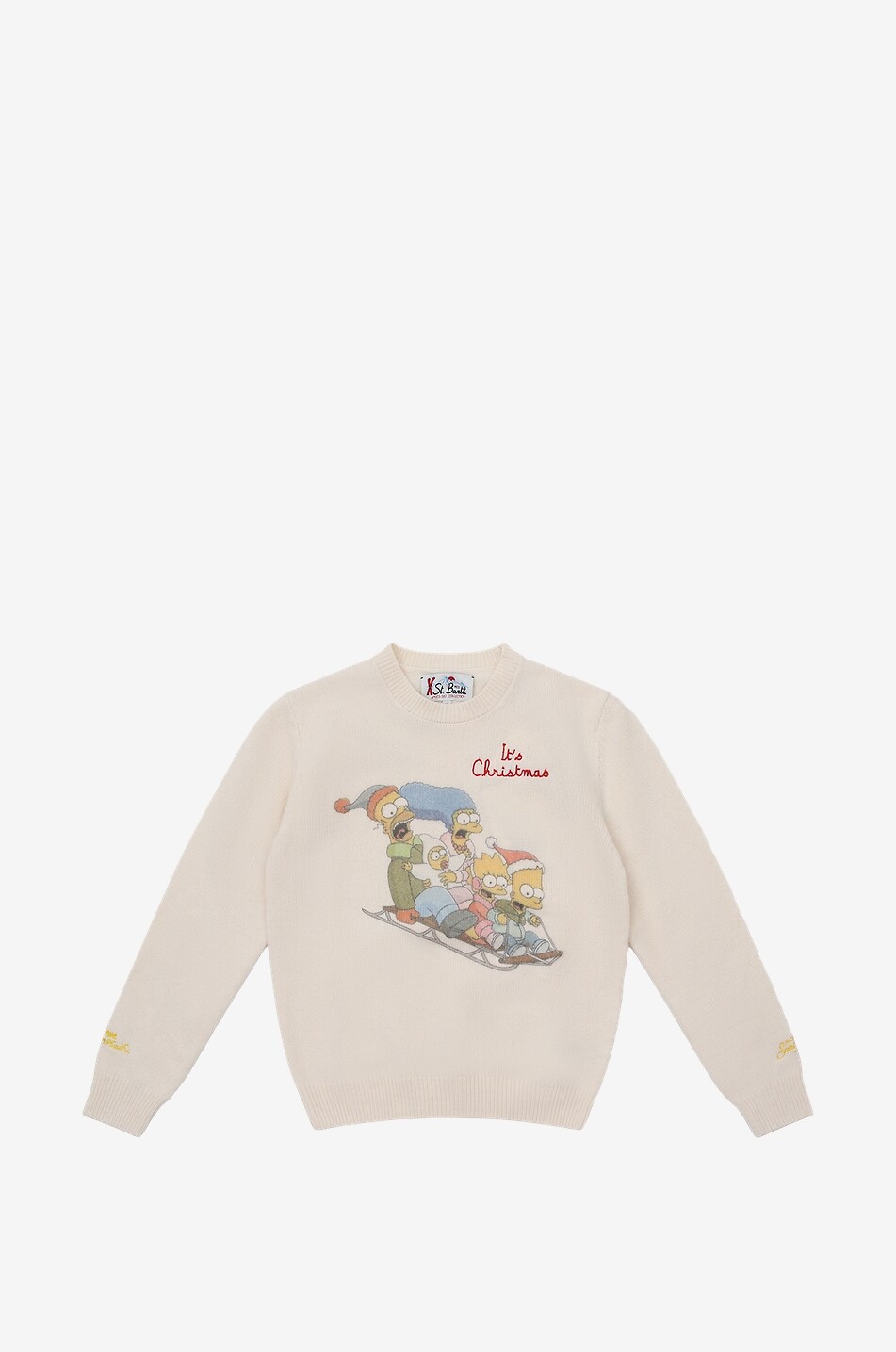 MC2 SAINT BARTH Douglas Simpson Xmas boy's printed Christmas jumper Boy LIGHT GREY 1