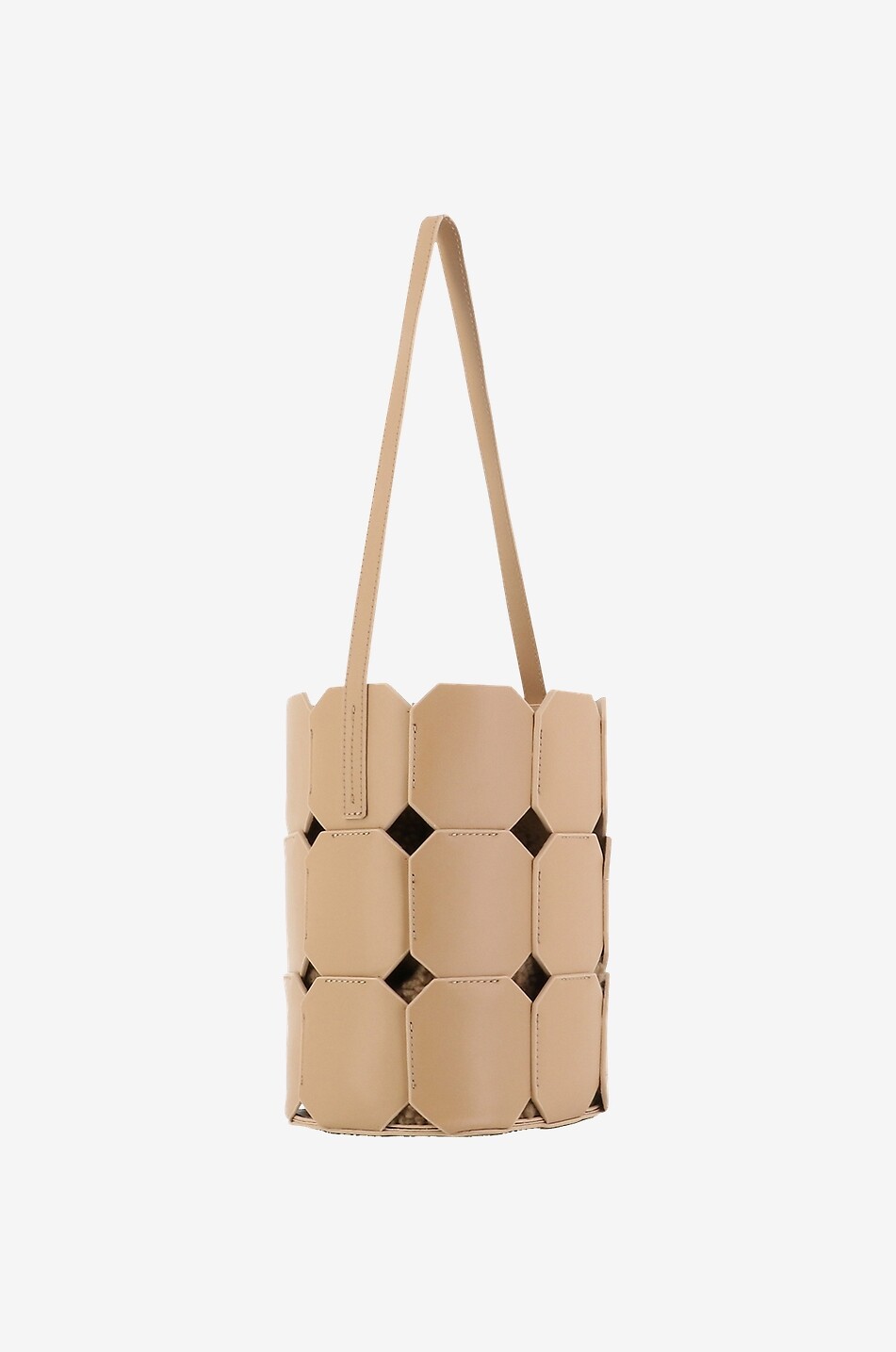 Sac à main en cuir de veau et peau lainée Puzzle Bag
