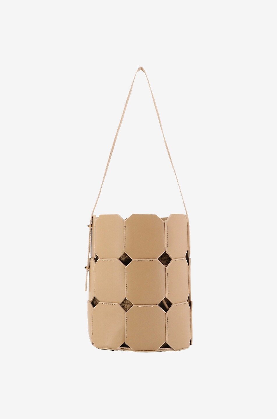 Sac à main en cuir de veau et peau lainée Puzzle Bag