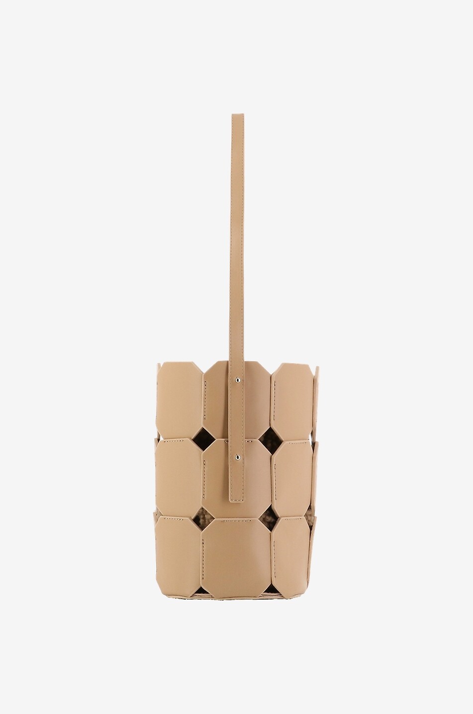 Sac à main en cuir de veau et peau lainée Puzzle Bag