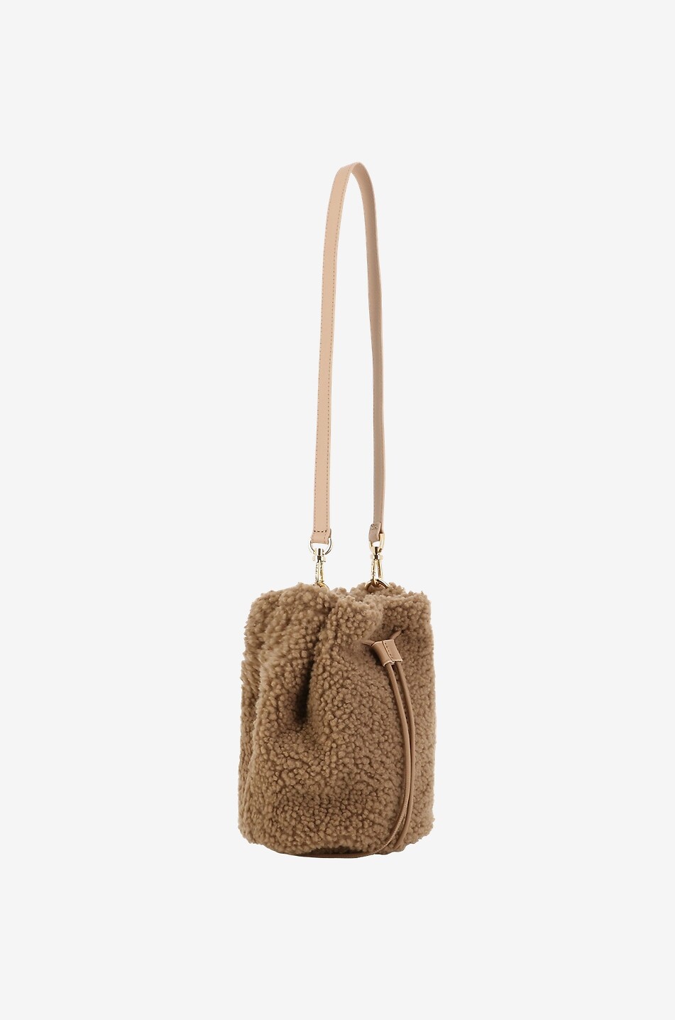 Sac à main en cuir de veau et peau lainée Puzzle Bag