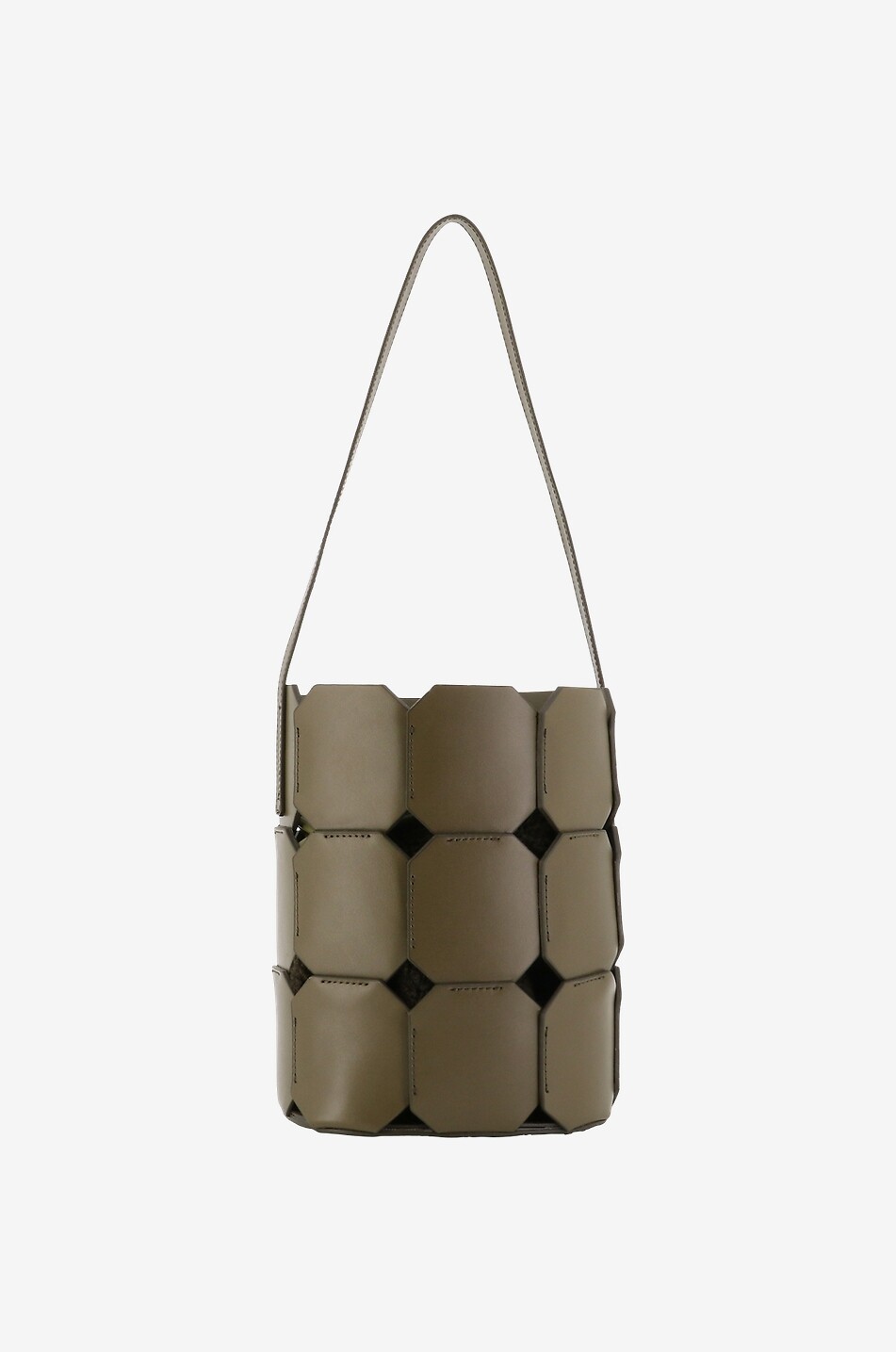 Sac à main en cuir de veau et peau lainée Puzzle Bag