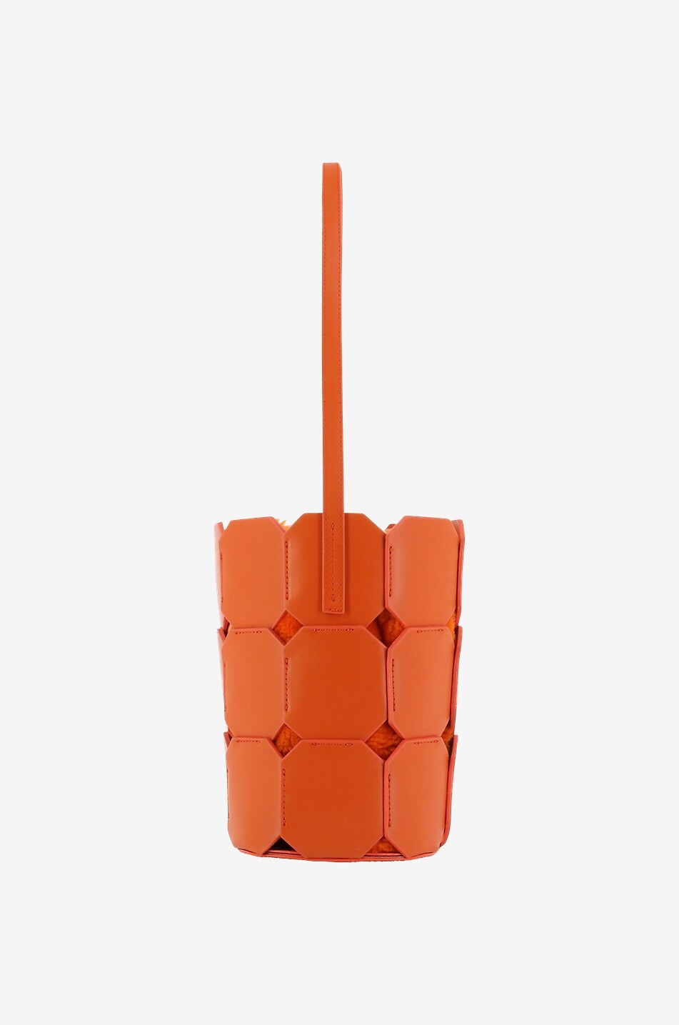 Sac à main en cuir de veau et peau lainée Puzzle Bag