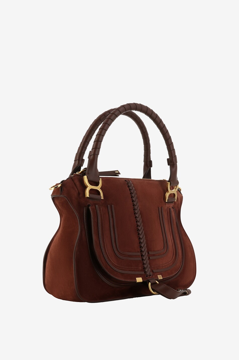 CHLOE Hand- und Schultertasche aus Wildleder Marcie Damen BRAUN 2