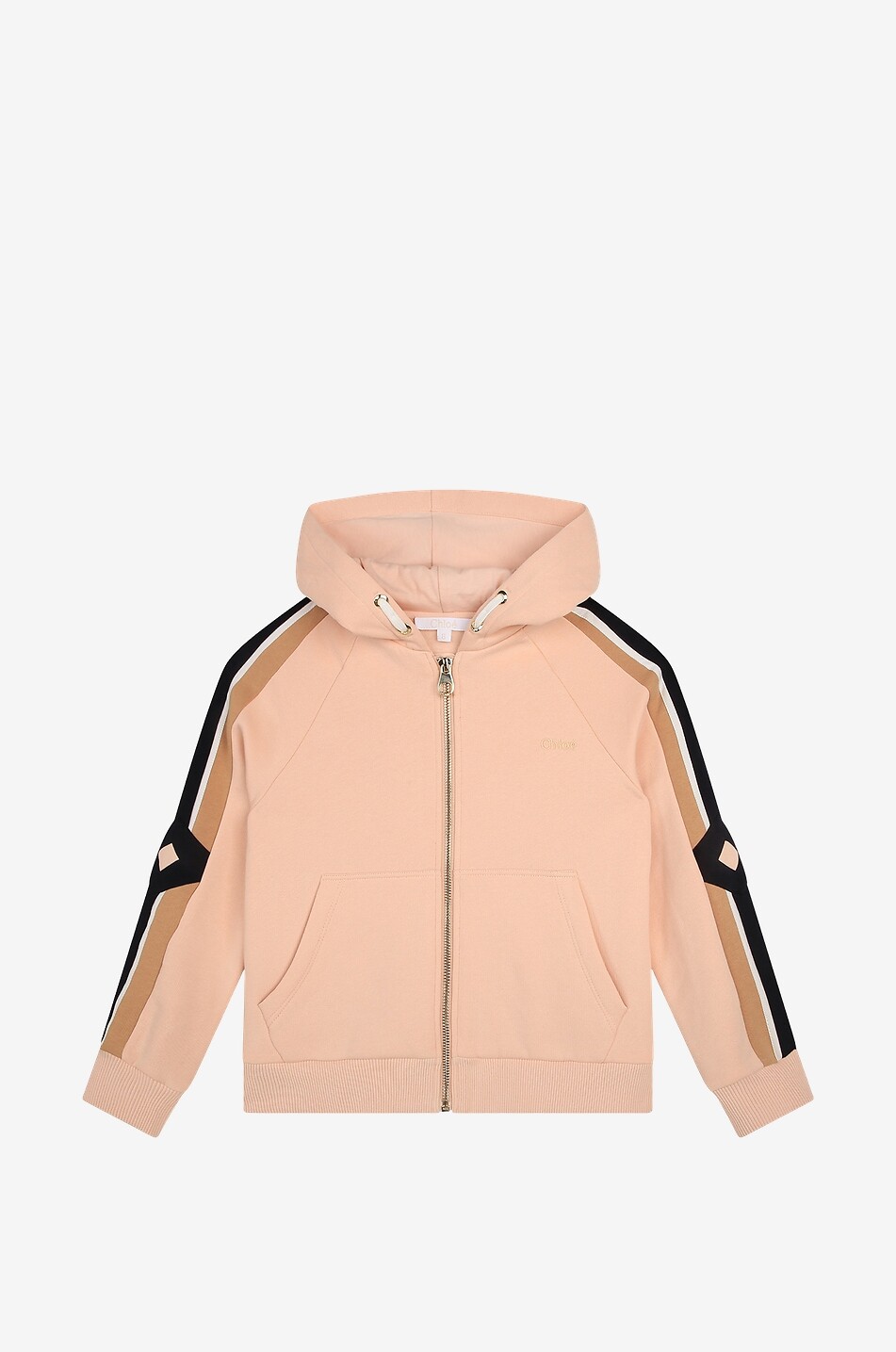 Sweat-shirt zippé fille à capuche et manches raglan Chloé