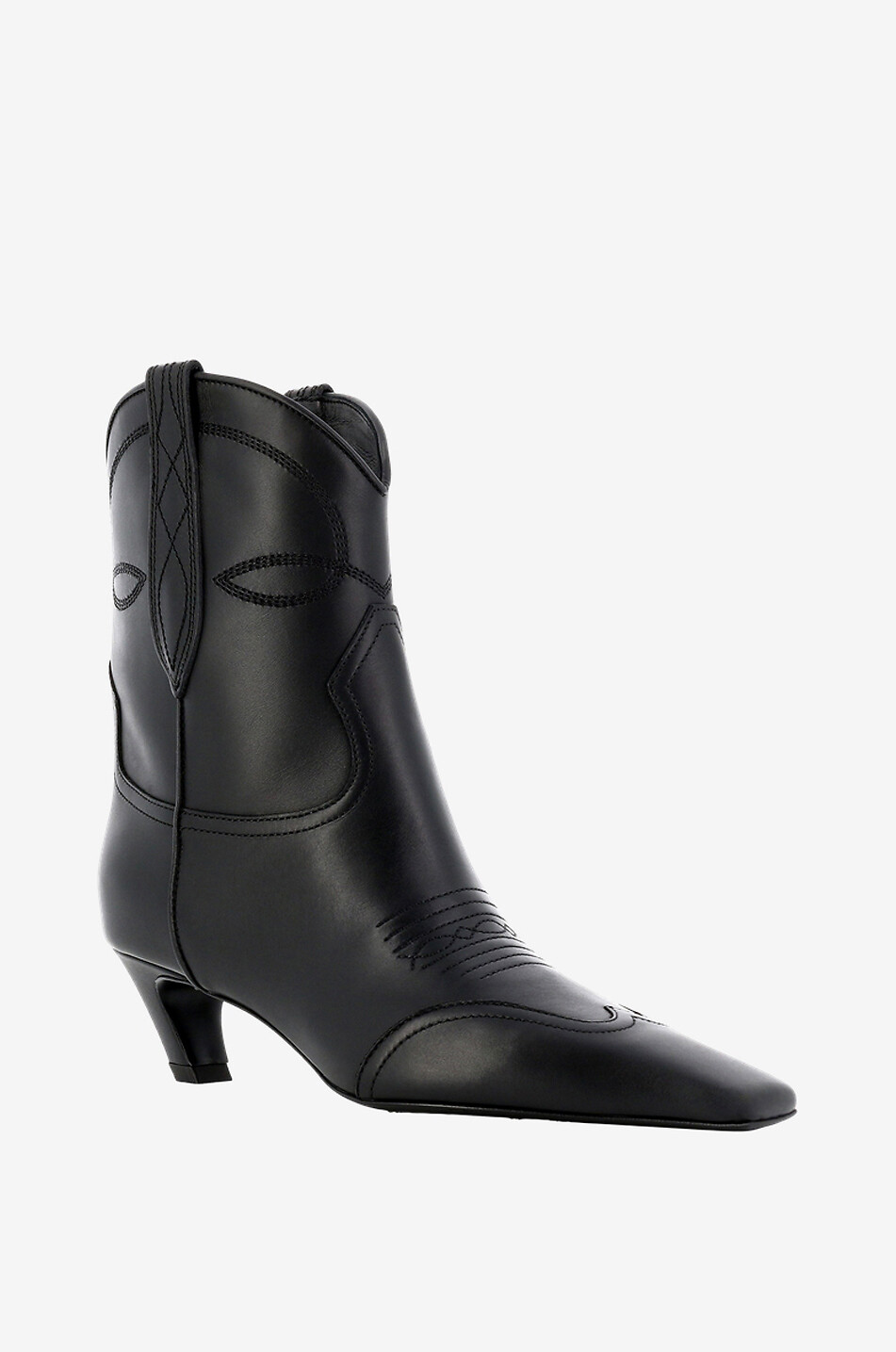 Bottines lisses brodées à talon Dallas 50