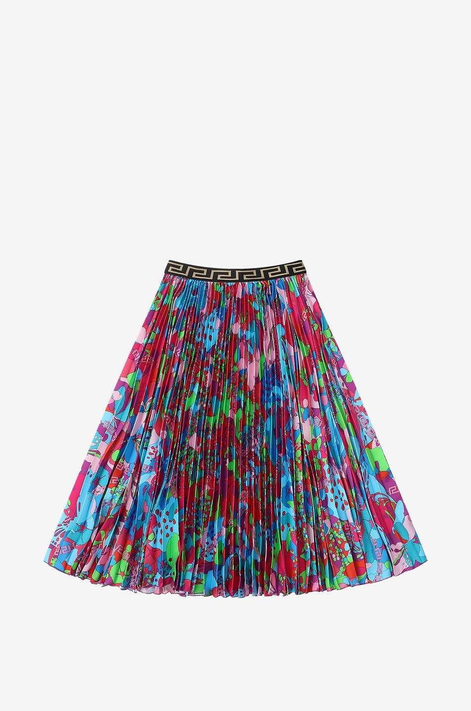 VERSACE Jupe plissée fille en sergé Summer Florals Fille MULTICOLORE 1