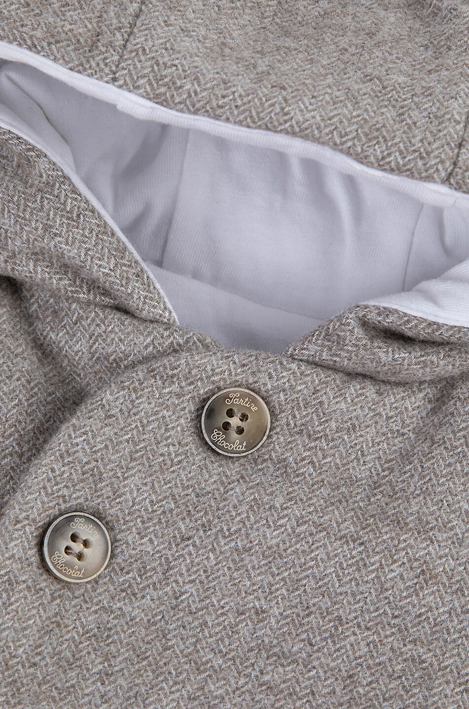Baby-Fischgräten-Flanellmantel Premier Trousseau