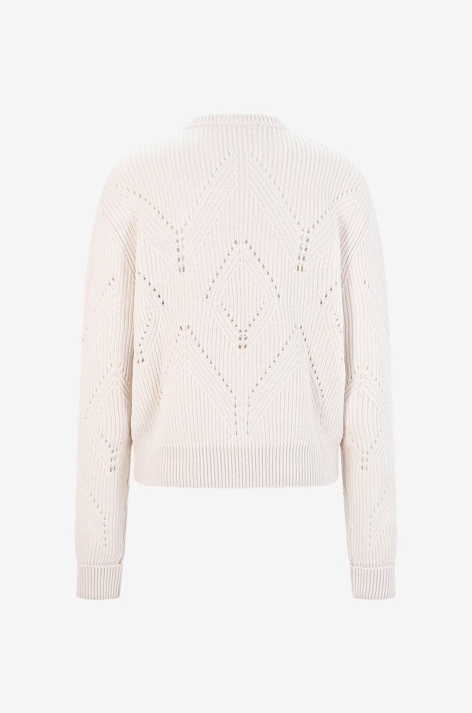 Dicker Pullover mit Lochstrick-Rauten