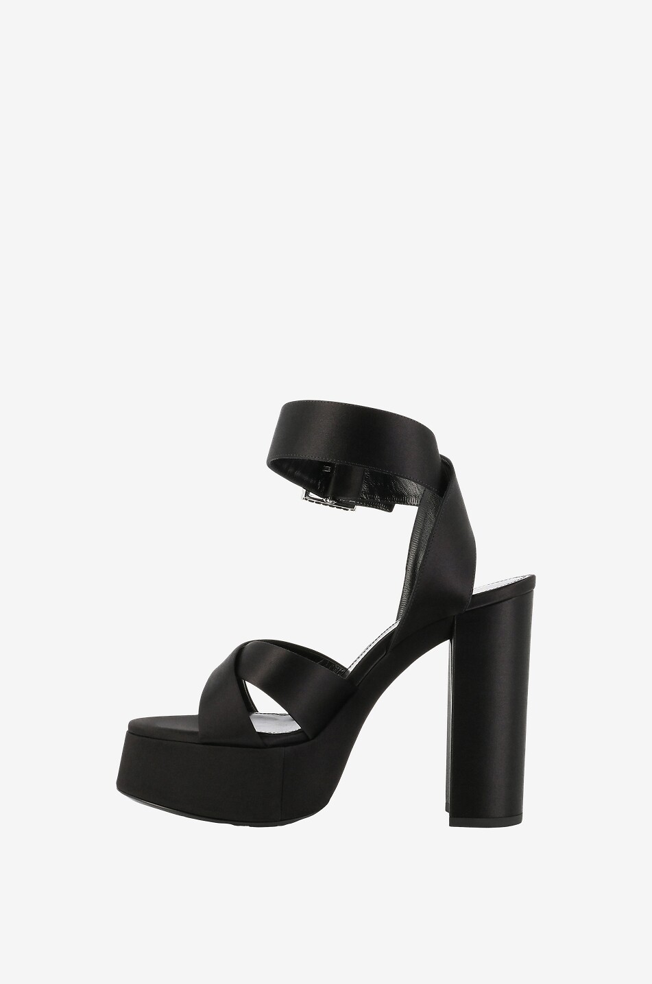 SAINT LAURENT PARIS Bianca 85 satin platform sandals Women BLACK 3