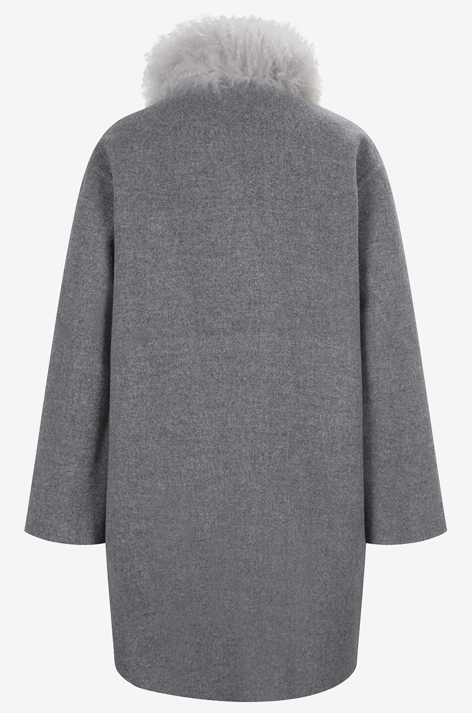 MANZONI 24 Short virgin wool and cashmere coat Women GREY 4