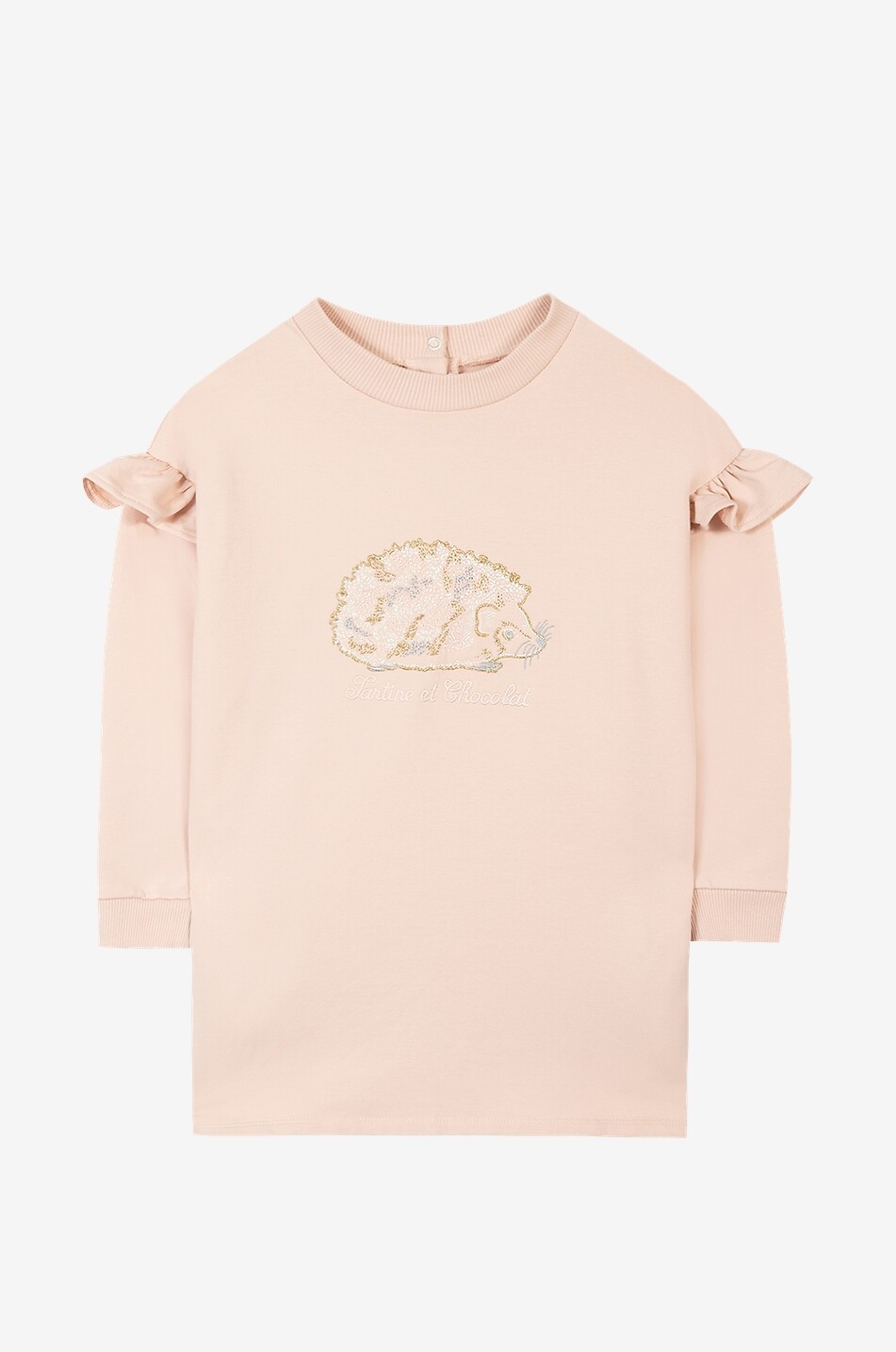 TARTINE ET CHOCOLAT Mädchen-Sweatkleid mit Igel-Stickerei Mädchen HELLROSA 1