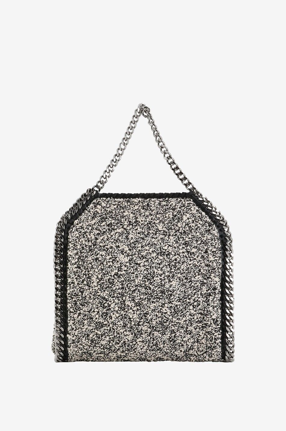 STELLA McCARTNEY Falabella Mini tweed tote bag Women BLACK 3