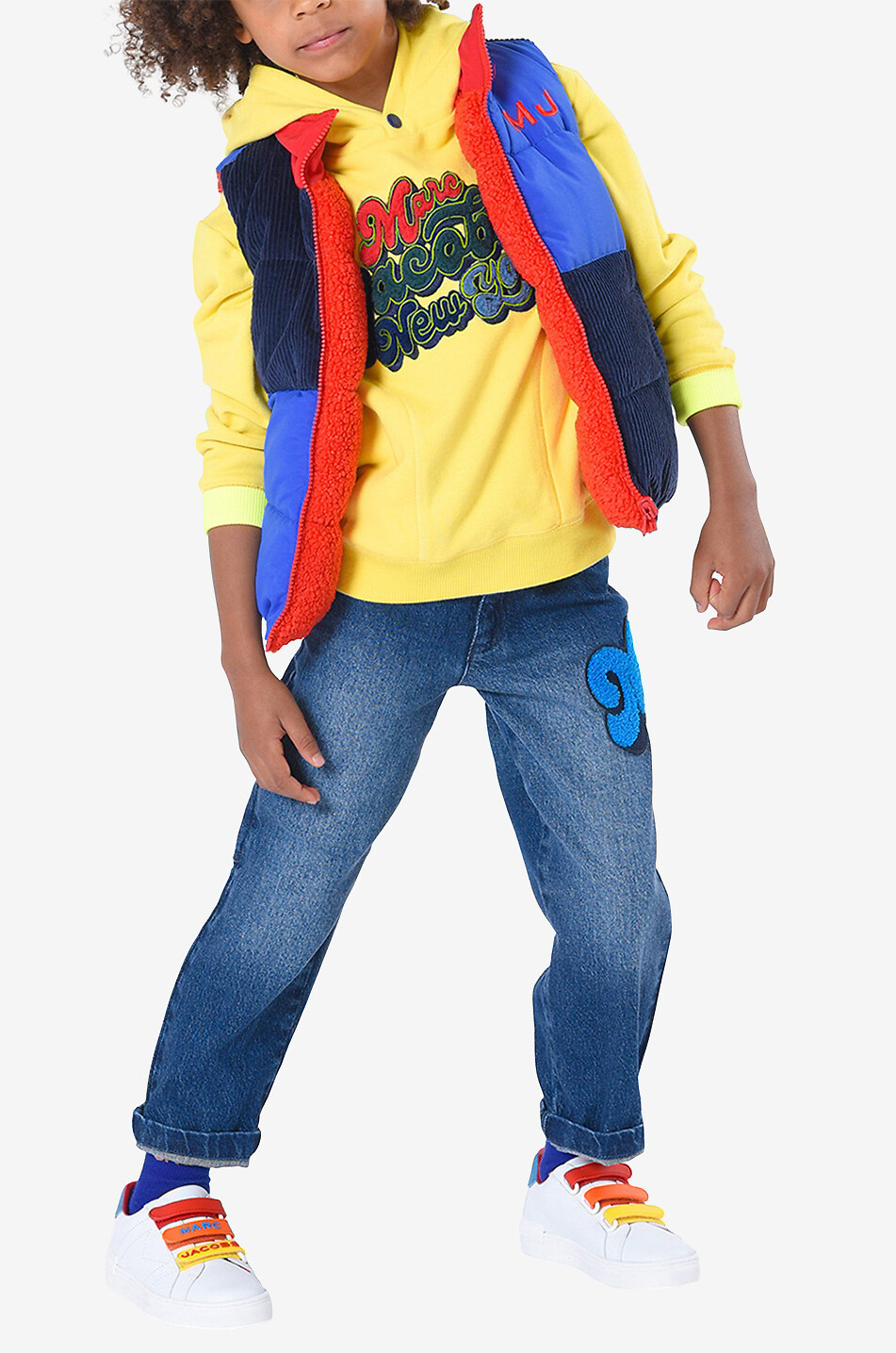 Ärmellose Jungen-Daunenjacke Colour Block