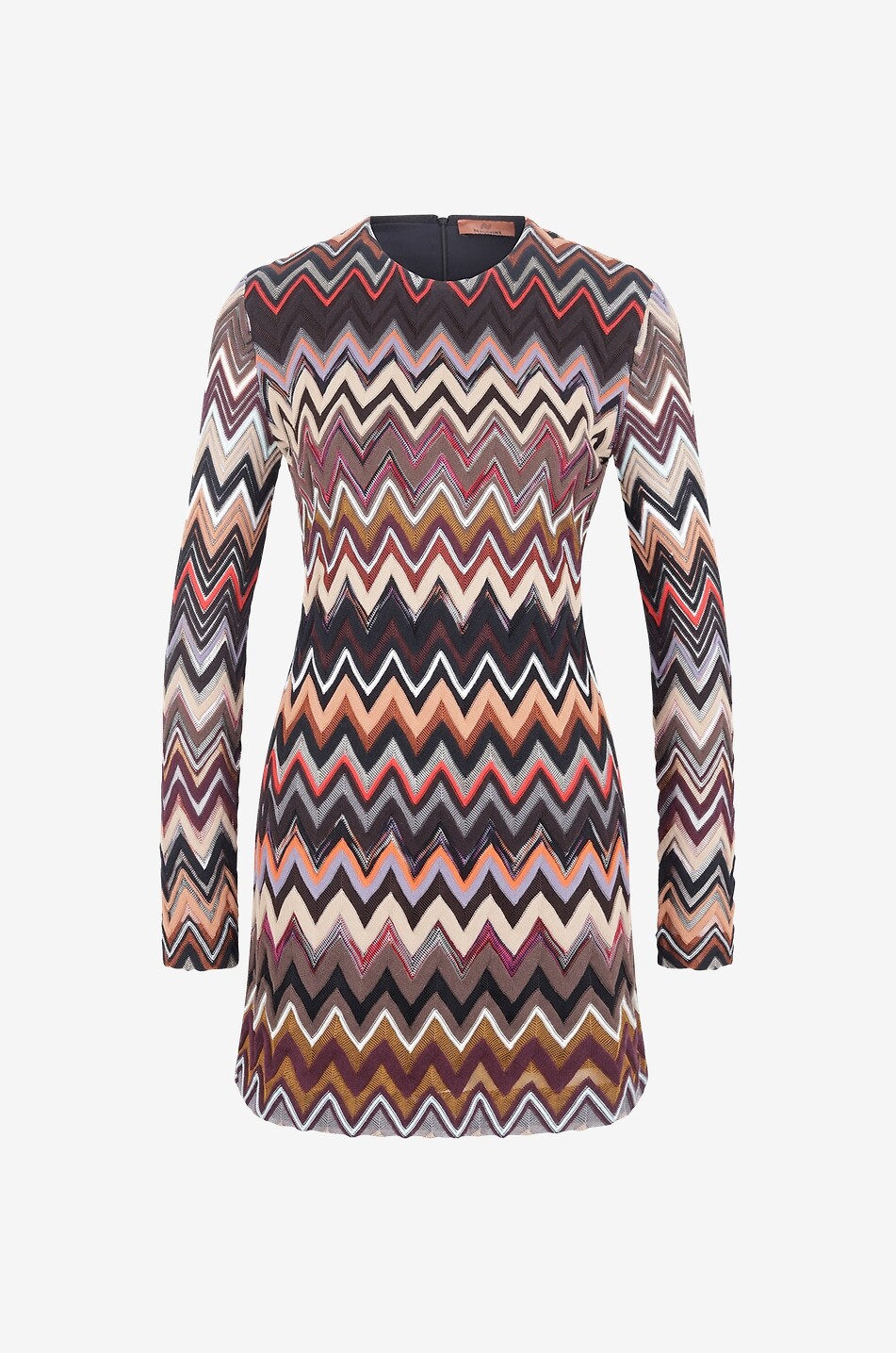 MISSONI Mini-Strickkleid mit bunten Fischgräten Damen BRAUN 1