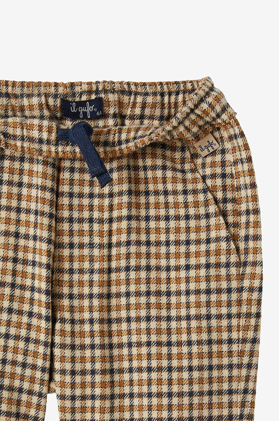 Pantalon carotte garçon en flanelle à carreaux