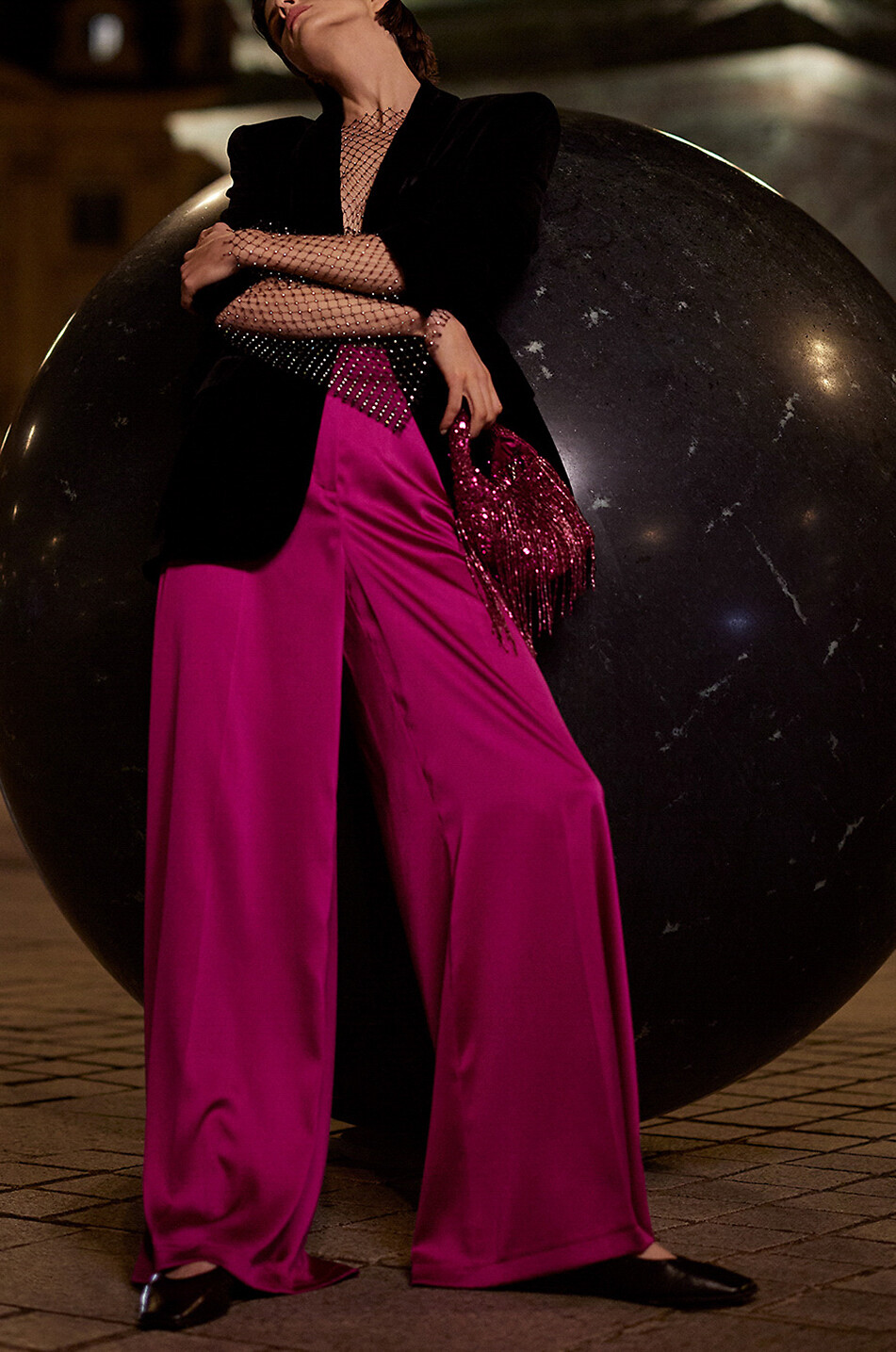Satinhose mit weitem Bein Maya