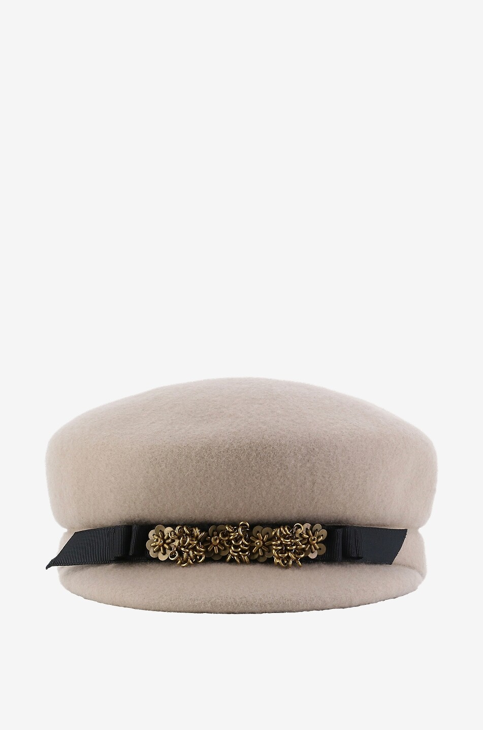 GI'N'GI Casquette en laine orné de fleurs Femme BEIGE 1