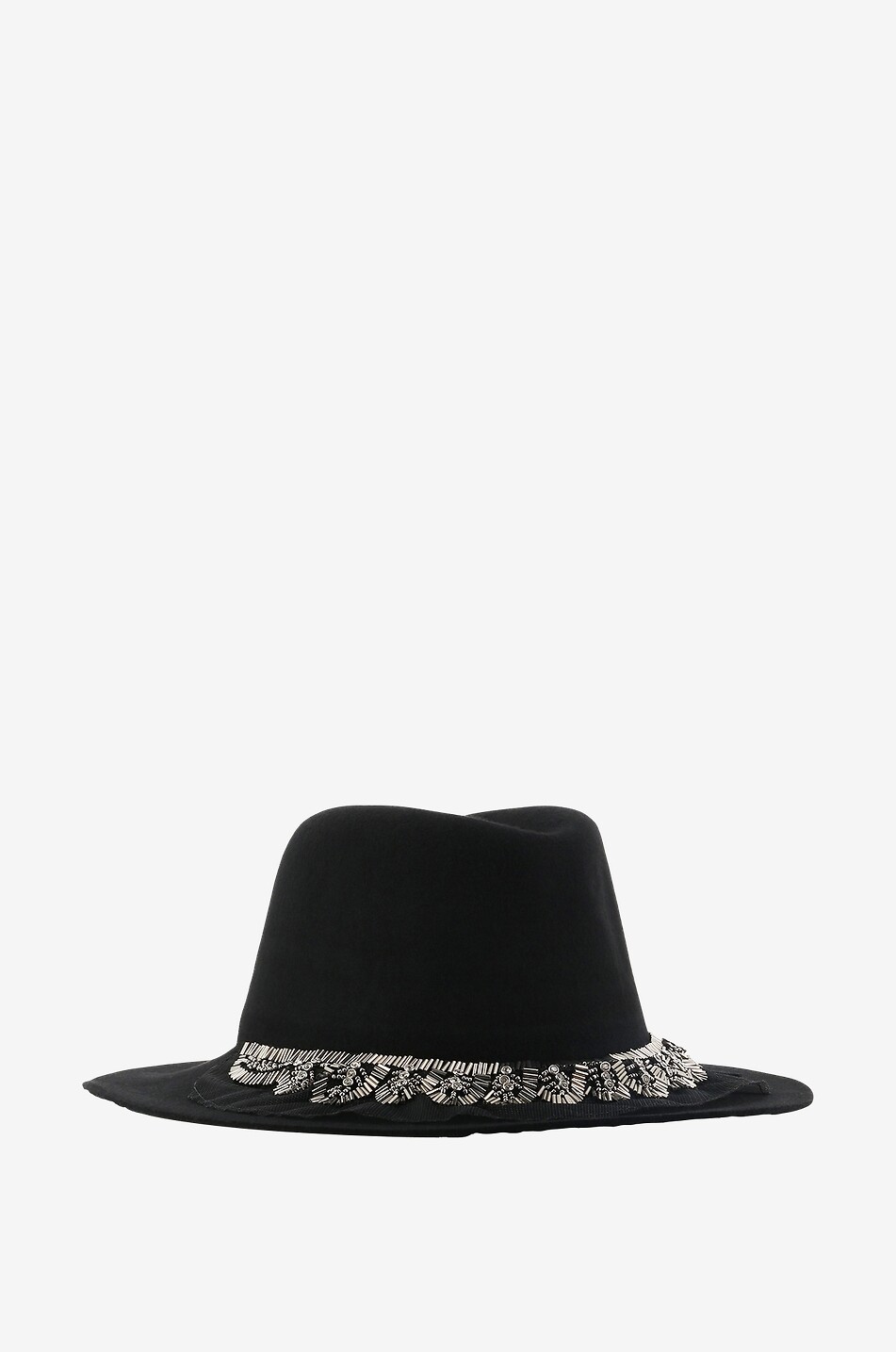 GI'N'GI Fedora aus Filz mit Perlenstickereien Damen SCHWARZ 2