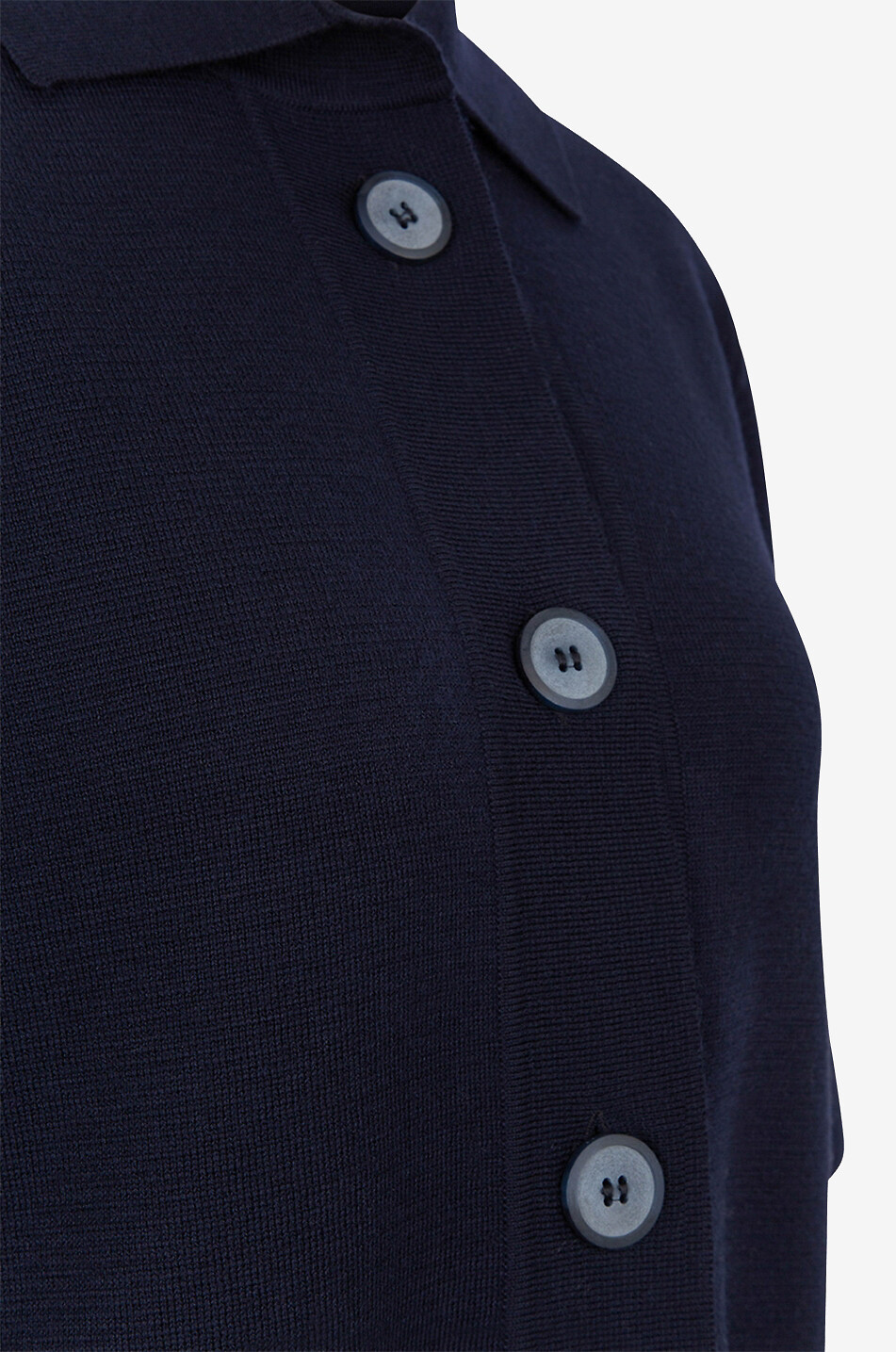 GRAN SASSO Robe droite courte en maille à col chemise Femme BLEU FONCE 3