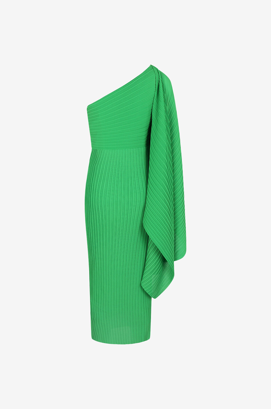 SOLACE LONDON Robe midi asymétrique plissée The Lenna Femme VERT 2