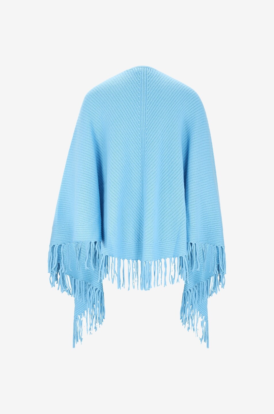 Fringed ribbed cashmere cape