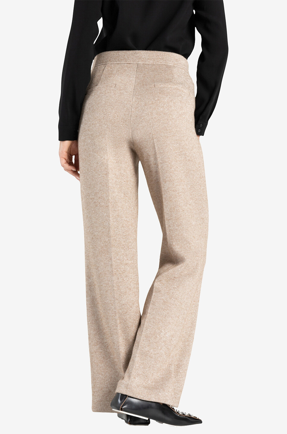 CAMBIO Pantalon large en maille scintillante Ava Femme BEIGE 4
