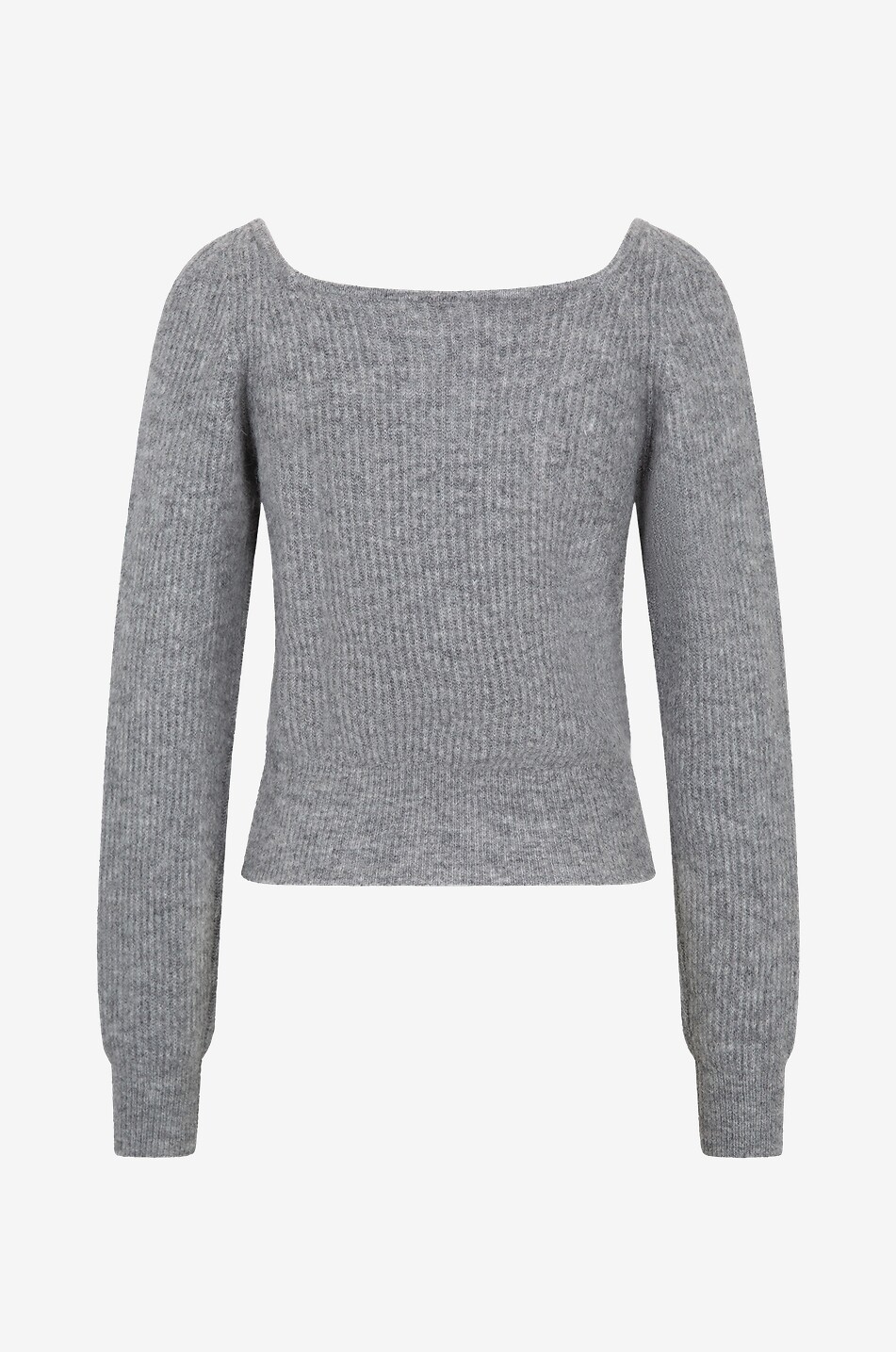Pull côtelé à encolure coeur