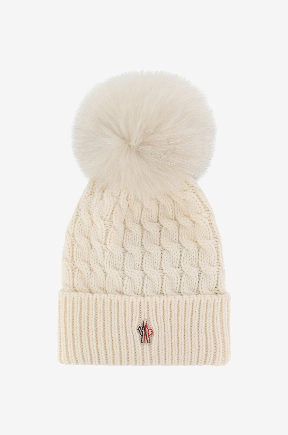 Bonnet torsadé à pompon duveteux Après-Ski