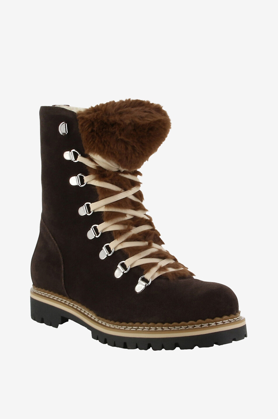 LA THUILE SRL Art. 927 warm suede lace-up ankle boots Women BROWN 1