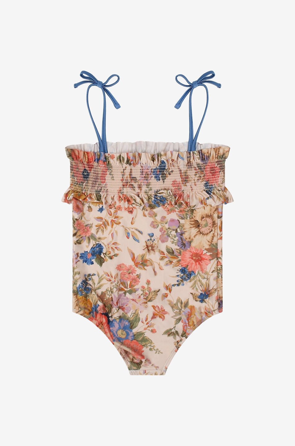 ZIMMERMANN Geblümter Mädchen-Badeanzug August Shirred Frill Mädchen HELLROSA 2