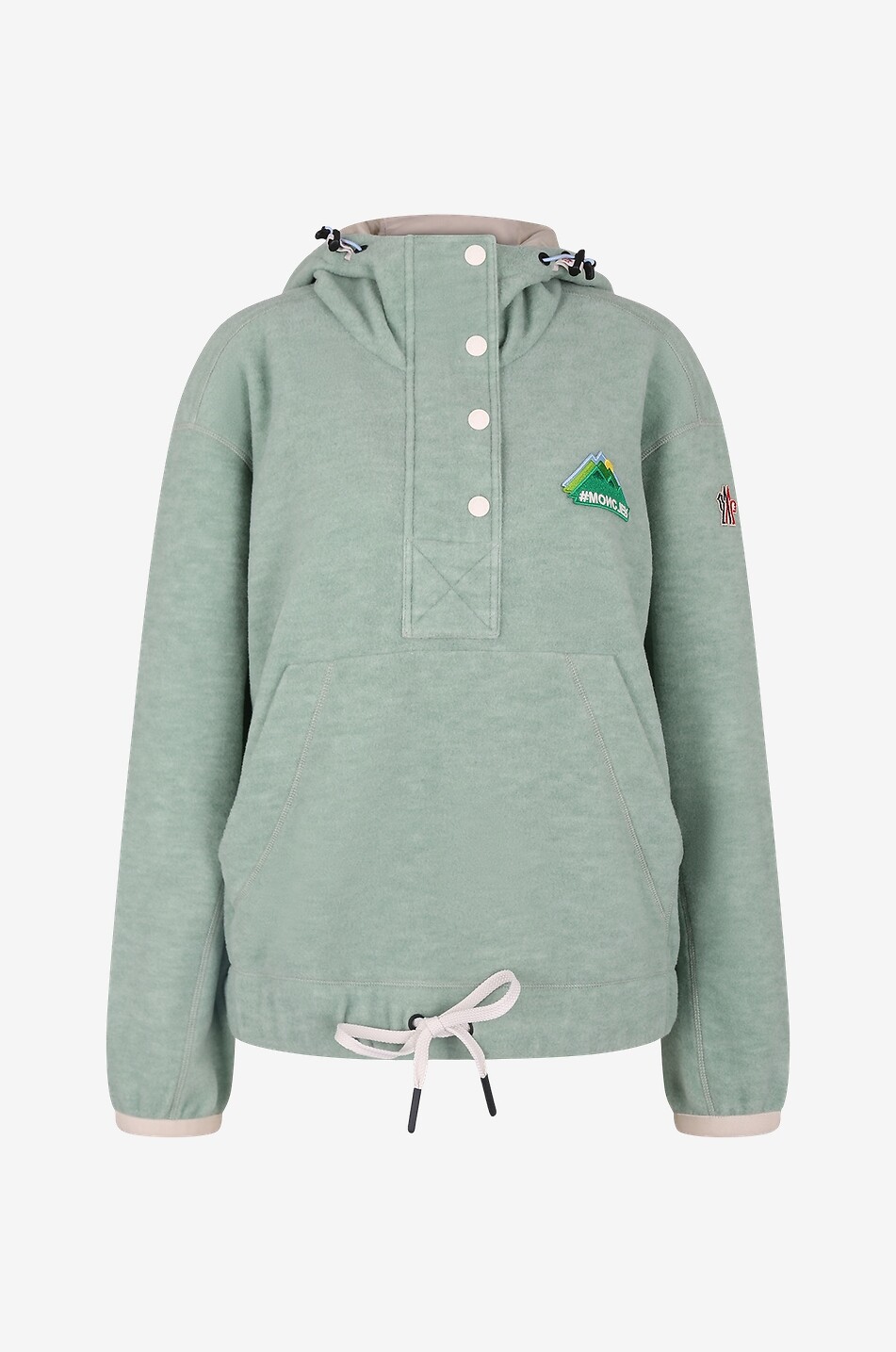 MONCLER GRENOBLE Sweat-shirt à capuche en polaire patch montagne #MONCLER Femme VERT CLAIR 1