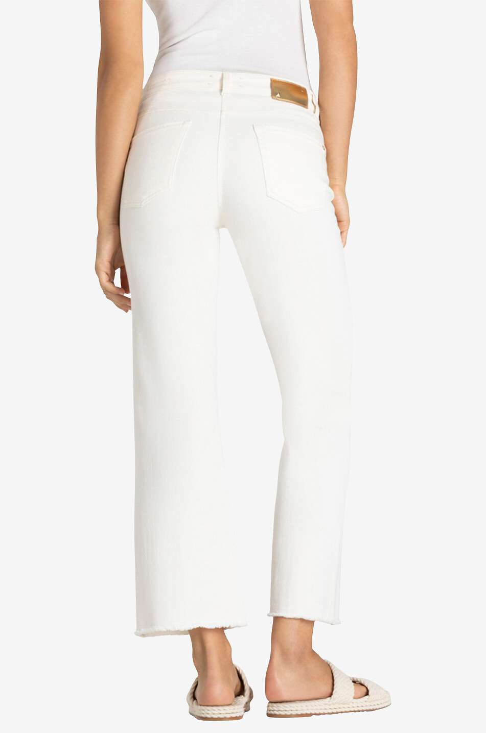 CAMBIO Jean bootcut taille basse à broderies Francesca Femme BLANC 4