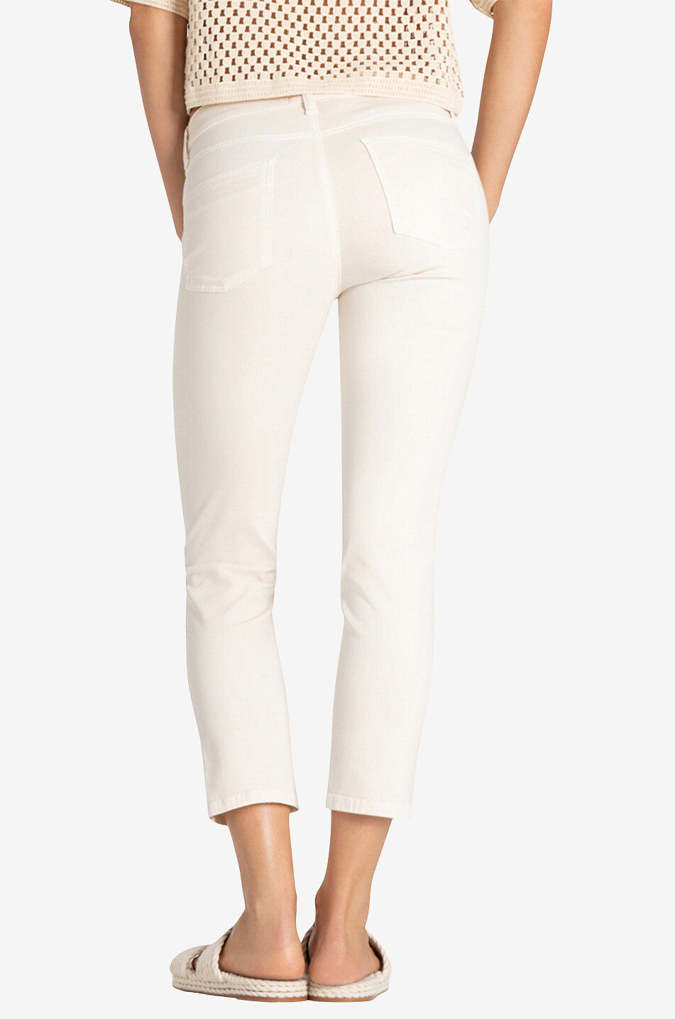 CAMBIO Slim-Fit-Jeans aus samtigem Denim Piper Damen WEISS 4