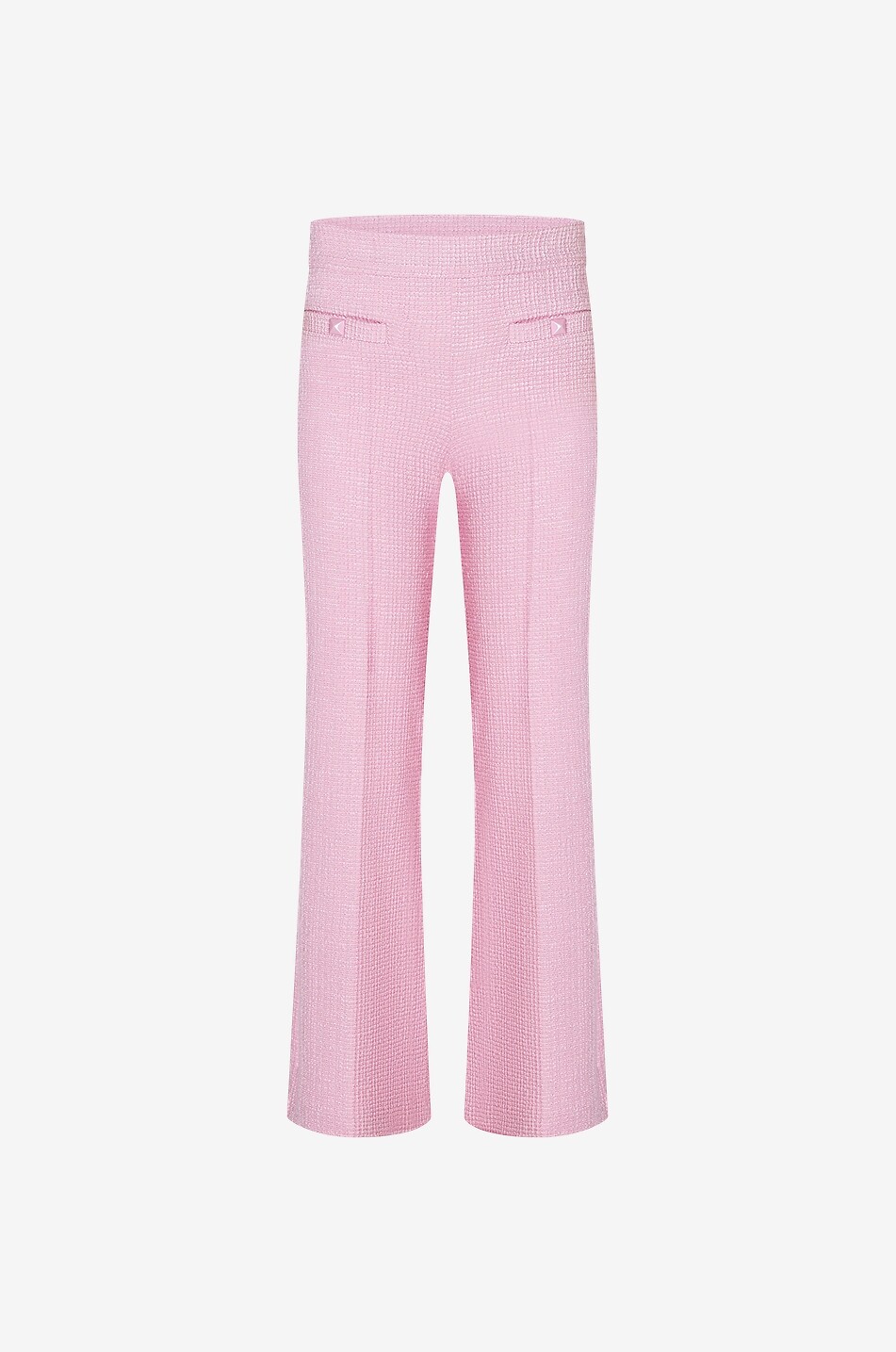 Faith tweed effect flared cropped jersey trousers