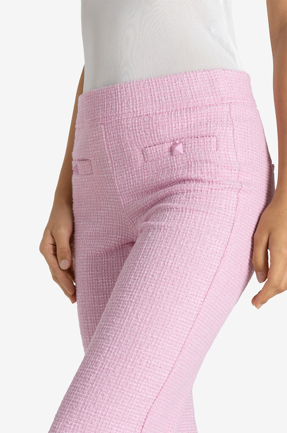 Verkürzte ausgestellte Hose aus Jersey in Tweed-Optik Faith