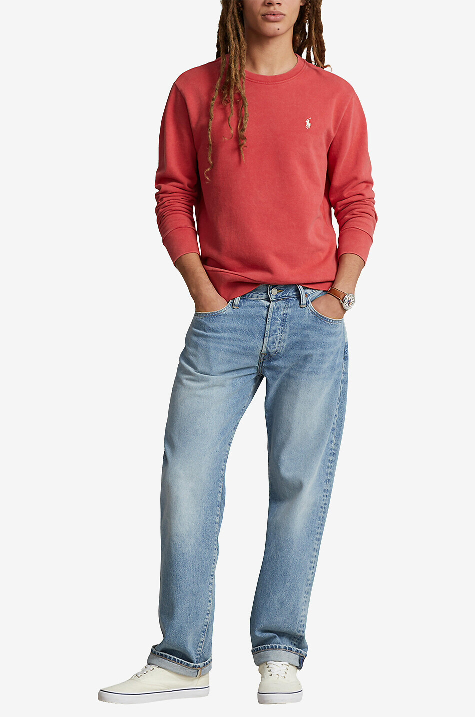 POLO RALPH LAUREN Leichtes Rundhals-Sweatshirt Pony Herren MITTELROT 4