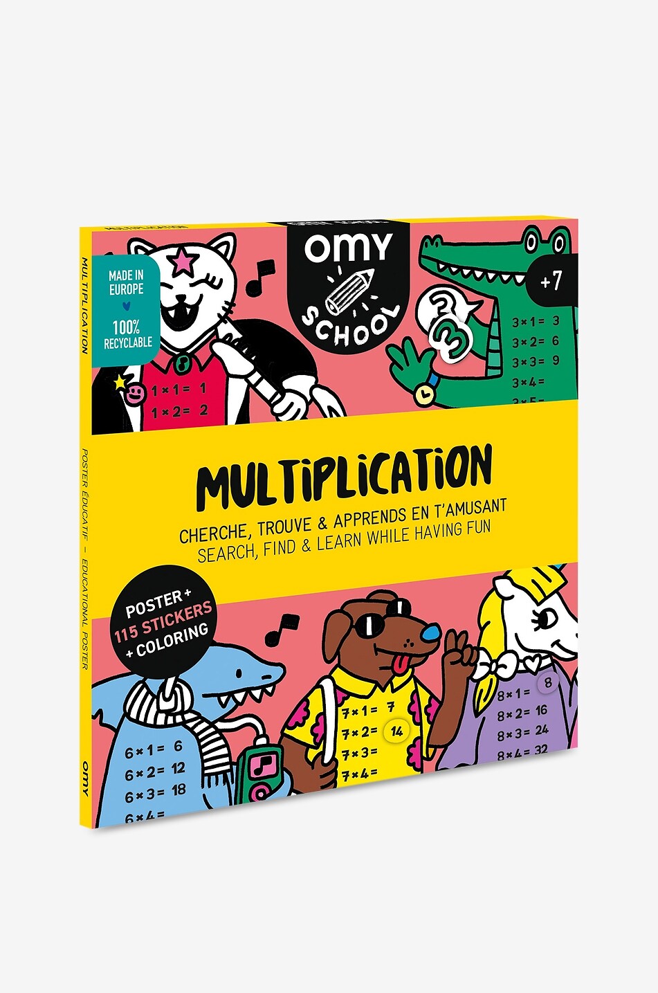 OMY Affiche d'apprentissage et stickers tables de multiplication Bébé Incolore 1