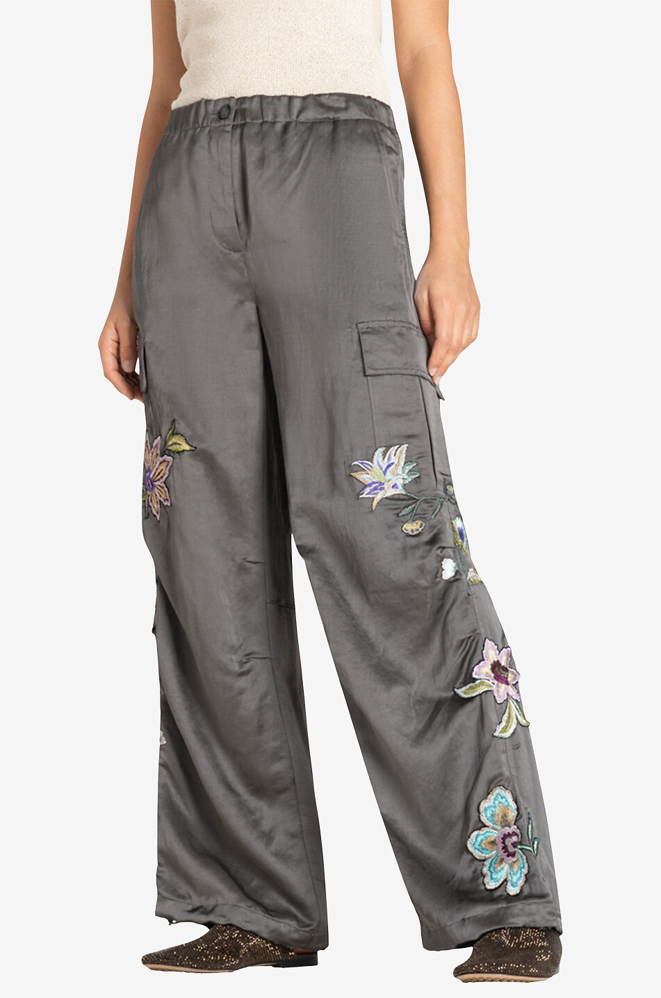 CAMBIO Pantalon cargo large brodé Morgan Femme MULTICOLORE 3