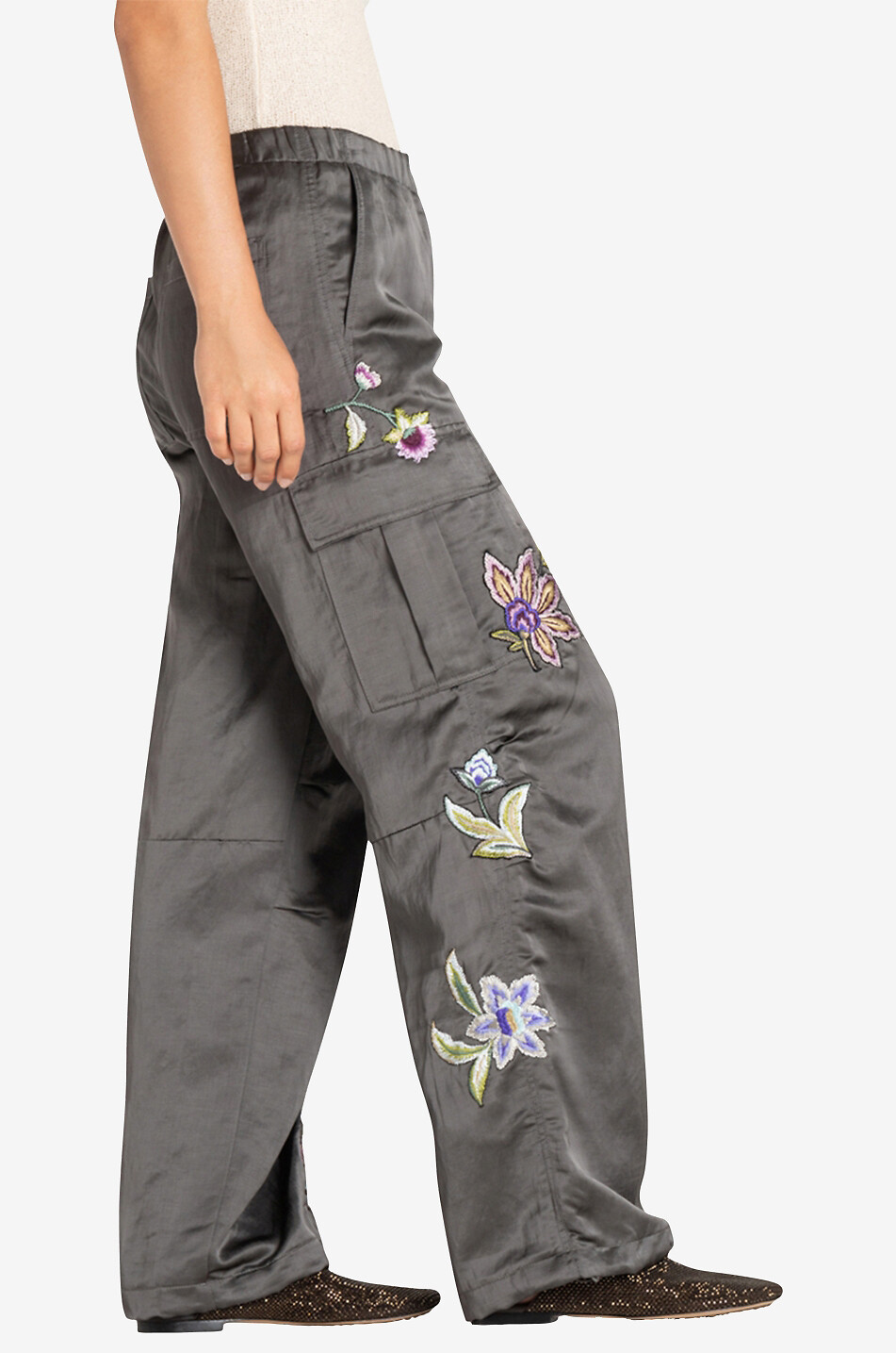 CAMBIO Morgan embroidered cargo trousers Women MULTI COLOURED 4