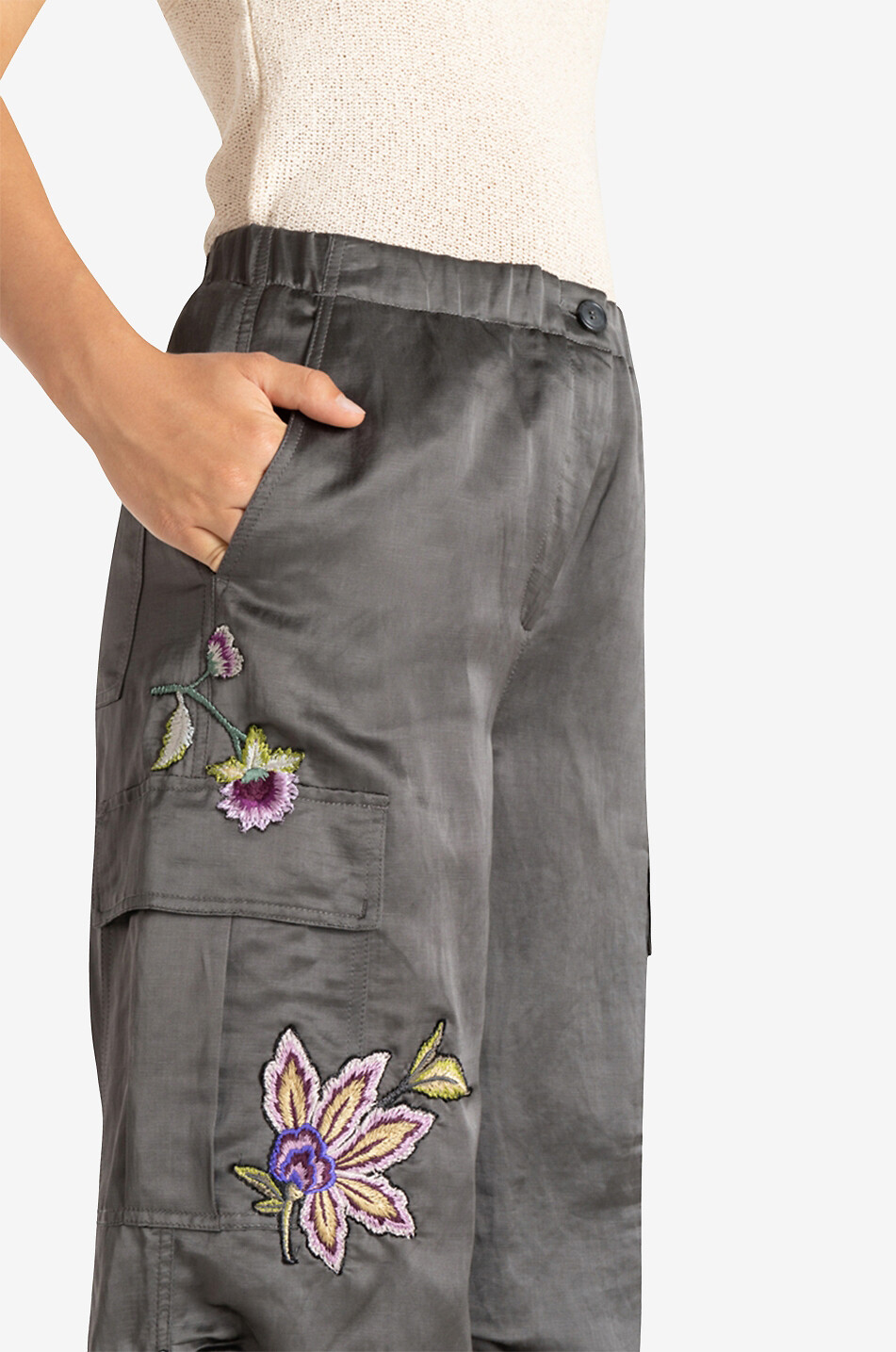 CAMBIO Pantalon cargo large brodé Morgan Femme MULTICOLORE 6