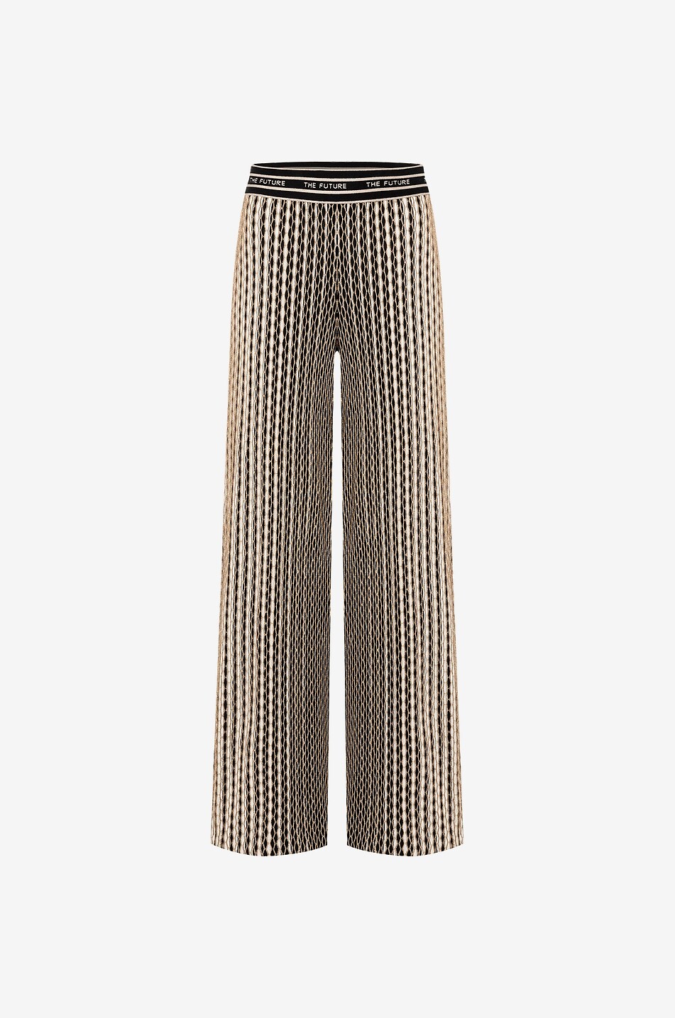 Allison wide-leg diamond patterned jersey jacquard trousers